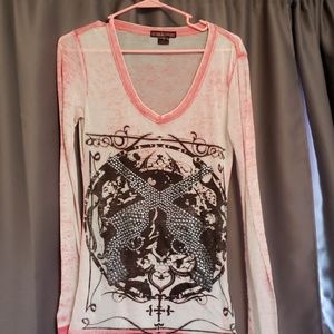 Lightweight  V neck  long sleeve shirt